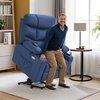 image:imageMCombo Power Lift Recliner Chair for Elderly for Mom Electric Lift Chair with Extended Footrest USB Ports Cup Holders Faux Leather 7287 Dark Grey MediumNavy Blue
