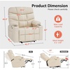 image:imageMCombo Power Lift Recliner Chair for Elderly for Mom Electric Lift Chair with Extended Footrest USB Ports Cup Holders Faux Leather 7287 Dark Grey MediumCream White