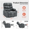 image:imageMCombo Power Lift Recliner Chair for Elderly for Mom Electric Lift Chair with Extended Footrest USB Ports Cup Holders Faux Leather 7287 Dark Grey MediumDark Grey