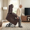 image:imageMCombo Power Lift Recliner Chair for Elderly for Mom Electric Lift Chair with Extended Footrest USB Ports Cup Holders Faux Leather 7287 Dark Grey MediumDark Brown