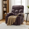 image:imageMCombo Power Lift Recliner Chair for Elderly for Mom Electric Lift Chair with Extended Footrest USB Ports Cup Holders Faux Leather 7287 Dark Grey MediumDark Brown
