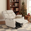 image:imageMCombo Power Lift Recliner Chair for Elderly for Mom Electric Lift Chair with Extended Footrest USB Ports Cup Holders Faux Leather 7287 Dark Grey MediumCream White