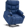 image:imageMCombo Power Lift Recliner Chair for Elderly for Mom Electric Lift Chair with Extended Footrest USB Ports Cup Holders Faux Leather 7287 Dark Grey MediumNavy Blue