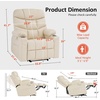 image:imageMCombo Power Lift Recliner Chair for Elderly for Mom Electric Lift Chair with Extended Footrest USB Ports Cup Holders Faux Leather 7287 Dark Grey MediumCream White