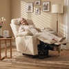 image:imageMCombo Power Lift Recliner Chair for Elderly for Mom Electric Lift Chair with Extended Footrest USB Ports Cup Holders Faux Leather 7287 Dark Grey MediumCream White