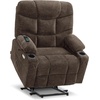 image:imageMCombo Power Lift Recliner Chair with Extended Footrest for Elderly People Fabric 7283 Dark Gray LargeBrown