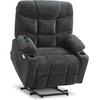 image:imageMCombo Power Lift Recliner Chair with Extended Footrest for Elderly People Fabric 7283 Dark Gray LargeDark Gray