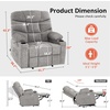 image:imageMCombo Power Lift Recliner Chair with Extended Footrest for Elderly People Fabric 7283 Dark Gray LargeLight Grey