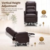 image:imageMCombo Power Lift Recliner Chair with Wheels for Elderly 7118 Dark Brown  5 Vertical Lift EasyRoll Wheels for Mobility Removable Armrests Easy Side Transfers Breathable Faux LeatherDark Brown
