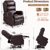 image:imageMCombo Power Lift Recliner Chair with Wheels for Elderly 7118 Dark Brown  5 Vertical Lift EasyRoll Wheels for Mobility Removable Armrests Easy Side Transfers Breathable Faux LeatherDark Brown