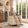image:imageMCombo Power Lift Recliner Chair with Wheels for Elderly 7118 Dark Brown  5 Vertical Lift EasyRoll Wheels for Mobility Removable Armrests Easy Side Transfers Breathable Faux LeatherCream White