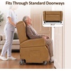 image:imageMCombo Power Lift Recliner Chair with Wheels for Elderly 7118 Dark Brown  5 Vertical Lift EasyRoll Wheels for Mobility Removable Armrests Easy Side Transfers Breathable Faux LeatherTawny