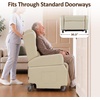 image:imageMCombo Power Lift Recliner Chair with Wheels for Elderly 7118 Dark Brown  5 Vertical Lift EasyRoll Wheels for Mobility Removable Armrests Easy Side Transfers Breathable Faux LeatherCream White
