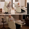 image:imageMCombo Power Lift Recliner Chair with Wheels for Elderly 7118 Dark Brown  5 Vertical Lift EasyRoll Wheels for Mobility Removable Armrests Easy Side Transfers Breathable Faux LeatherCream White