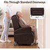 image:imageMCombo Power Lift Recliner Chair with Wheels for Elderly 7118 Dark Brown  5 Vertical Lift EasyRoll Wheels for Mobility Removable Armrests Easy Side Transfers Breathable Faux LeatherDark Brown