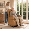 image:imageMCombo Power Lift Recliner Chair with Wheels for Elderly 7118 Dark Brown  5 Vertical Lift EasyRoll Wheels for Mobility Removable Armrests Easy Side Transfers Breathable Faux LeatherTawny