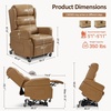 image:imageMCombo Power Lift Recliner Chair with Wheels for Elderly 7118 Dark Brown  5 Vertical Lift EasyRoll Wheels for Mobility Removable Armrests Easy Side Transfers Breathable Faux LeatherTawny