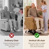 image:imageMCombo Power Lift Recliner Chair with Wheels for Elderly 7118 Dark Brown  5 Vertical Lift EasyRoll Wheels for Mobility Removable Armrests Easy Side Transfers Breathable Faux LeatherTawny