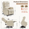image:imageMCombo Power Lift Recliner Chair with Wheels for Elderly 7118 Dark Brown  5 Vertical Lift EasyRoll Wheels for Mobility Removable Armrests Easy Side Transfers Breathable Faux LeatherCream White