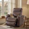 image:imageMCombo Power Recliner Chairs Leather Recliner Chair for Adults Home Theater Seating with Adjustable Headrest USB Ports LED Light amp Armrest Storage Recliners for Living Room HTS400 Neutral GreyLight Brown