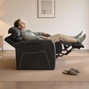 image:imageMCombo Power Recliner Chairs Leather Recliner Chair for Adults Home Theater Seating with Adjustable Headrest USB Ports LED Light amp Armrest Storage Recliners for Living Room HTS400 Neutral GreyBlack