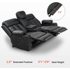 image:imageMCombo Power Reclining Sofa with Heat and VibrationUSB Ports Cup Holders3Seat Dual Recliner Sofa for Living Room 6077 Cream White 3 SeaterBlack