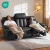 image:imageMCombo Power Reclining Sofa with Heat and VibrationUSB Ports Cup Holders3Seat Dual Recliner Sofa for Living Room 6077 Cream White 3 SeaterBlack