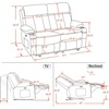 image:imageMCombo Power Reclining Sofa with Heat and VibrationUSB Ports Cup Holders3Seat Dual Recliner Sofa for Living Room 6077 Cream White 3 SeaterBlack