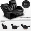 image:imageMCombo Power Reclining Sofa with Heat and VibrationUSB Ports Cup Holders3Seat Dual Recliner Sofa for Living Room 6077 Cream White 3 SeaterBlack