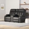 image:imageMCombo Power Reclining Sofa with Heat and VibrationUSB Ports Cup Holders3Seat Dual Recliner Sofa for Living Room 6077 Cream White 3 SeaterBlack