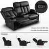 image:imageMCombo Power Reclining Sofa with Heat and VibrationUSB Ports Cup Holders3Seat Dual Recliner Sofa for Living Room 6077 Cream White 3 SeaterBlack