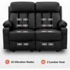 image:imageMCombo Power Reclining Sofa with Heat and VibrationUSB Ports Cup Holders3Seat Dual Recliner Sofa for Living Room 6077 Cream White 3 SeaterBlack