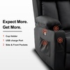 image:imageMCombo Power Reclining Sofa with Heat and VibrationUSB Ports Cup Holders3Seat Dual Recliner Sofa for Living Room 6077 Cream White 3 SeaterBlack