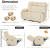 image:imageMCombo Power Reclining Sofa with Heat and VibrationUSB Ports Cup Holders3Seat Dual Recliner Sofa for Living Room 6077 Cream White 3 SeaterCream White