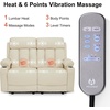 image:imageMCombo Power Reclining Sofa with Heat and VibrationUSB Ports Cup Holders3Seat Dual Recliner Sofa for Living Room 6077 Cream White 3 SeaterCream White