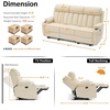 image:imageMCombo Power Reclining Sofa with Heat and VibrationUSB Ports Cup Holders3Seat Dual Recliner Sofa for Living Room 6077 Cream White 3 SeaterCream White