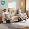 image:imageMCombo Power Reclining Sofa with Heat and VibrationUSB Ports Cup Holders3Seat Dual Recliner Sofa for Living Room 6077 Cream White 3 SeaterCream White