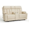 image:imageMCombo Power Reclining Sofa with Heat and VibrationUSB Ports Cup Holders3Seat Dual Recliner Sofa for Living Room 6077 Cream White 3 SeaterCream White