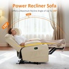 image:imageMCombo Power Reclining Sofa with Heat and VibrationUSB Ports Cup Holders3Seat Dual Recliner Sofa for Living Room 6077 Cream White 3 SeaterCream White