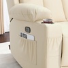 image:imageMCombo Power Reclining Sofa with Heat and VibrationUSB Ports Cup Holders3Seat Dual Recliner Sofa for Living Room 6077 Cream White 3 SeaterCream White