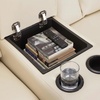 image:imageMCombo Power Reclining Sofa with Heat and VibrationUSB Ports Cup Holders3Seat Dual Recliner Sofa for Living Room 6077 Cream White 3 SeaterCream White