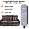 image:imageMCombo Power Reclining Sofa with Heat and VibrationUSB Ports Cup Holders3Seat Dual Recliner Sofa for Living Room 6077 Cream White 3 SeaterDark Brown