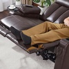 image:imageMCombo Power Reclining Sofa with Heat and VibrationUSB Ports Cup Holders3Seat Dual Recliner Sofa for Living Room 6077 Cream White 3 SeaterDark Brown