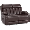 image:imageMCombo Power Reclining Sofa with Heat and VibrationUSB Ports Cup Holders3Seat Dual Recliner Sofa for Living Room 6077 Cream White 3 SeaterDark Brown