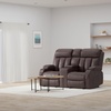 image:imageMCombo Power Reclining Sofa with Heat and VibrationUSB Ports Cup Holders3Seat Dual Recliner Sofa for Living Room 6077 Cream White 3 SeaterDark Brown
