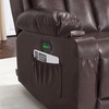 image:imageMCombo Power Reclining Sofa with Heat and VibrationUSB Ports Cup Holders3Seat Dual Recliner Sofa for Living Room 6077 Cream White 3 SeaterDark Brown