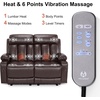 image:imageMCombo Power Reclining Sofa with Heat and VibrationUSB Ports Cup Holders3Seat Dual Recliner Sofa for Living Room 6077 Cream White 3 SeaterDark Brown