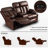 image:imageMCombo Power Reclining Sofa with Heat and VibrationUSB Ports Cup Holders3Seat Dual Recliner Sofa for Living Room 6077 Cream White 3 SeaterDark Brown