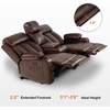 image:imageMCombo Power Reclining Sofa with Heat and VibrationUSB Ports Cup Holders3Seat Dual Recliner Sofa for Living Room 6077 Cream White 3 SeaterDark Brown