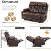 image:imageMCombo Power Reclining Sofa with Heat and VibrationUSB Ports Cup Holders3Seat Dual Recliner Sofa for Living Room 6077 Cream White 3 SeaterDark Brown